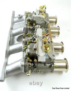 Kit carburateur Weber 45 DCOE pour Ford 2.0/2.1 OHC Pinto Escort-Capri-Kitcar avec système de levier Sytec Linkage.